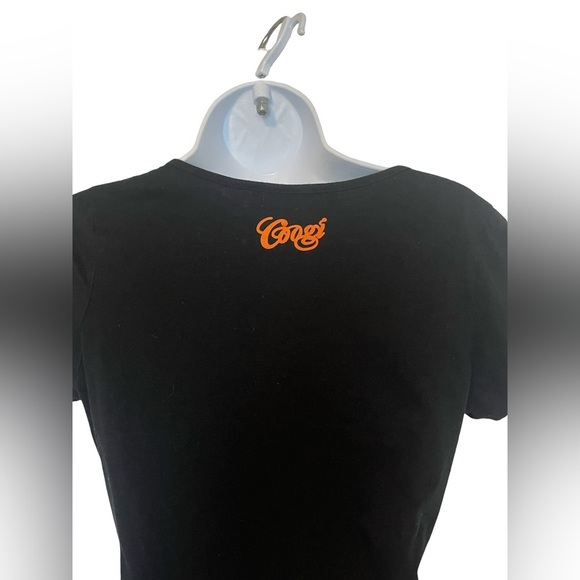 COOGI Women’s Black Tee with Bold White and Orange Print. Size: L. Great Cond. - Picture 5 of 7